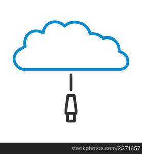 Network Cloud Icon. Editable Bold Outline With Color Fill Design. Vector Illustration.