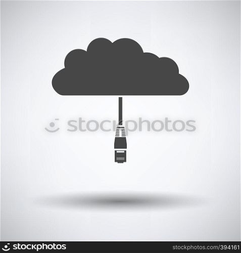Network Cloud Icon on gray background, round shadow. Vector illustration.