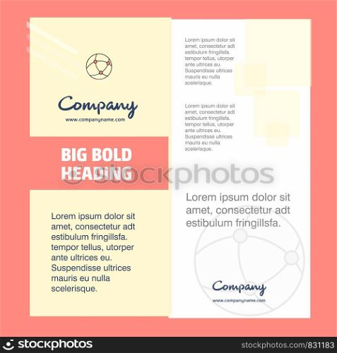 Network Company Brochure Title Page Design. Company profile, annual report, presentations, leaflet Vector Background