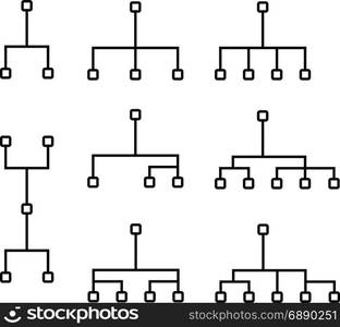 Network Connection, Hub, Social Network Isolated Flat Line Icon Vector Illustration