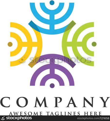 network connections business company logo, connect circle logo, circle connect logo