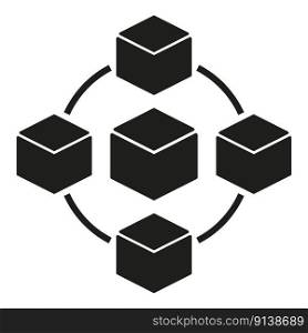 Network cube icon simple vector. Block chain. Finance data. Network cube icon simple vector. Block chain