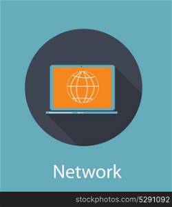 Network Flat Concept Icon Vector Illustration. EPS10. Network Flat Concept Icon Vector Illustration