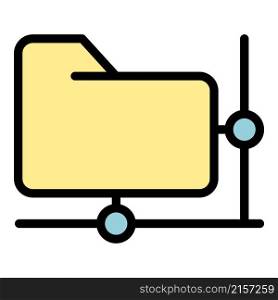 Network folder access icon. Outline network folder access vector icon color flat isolated. Network folder access icon color outline vector