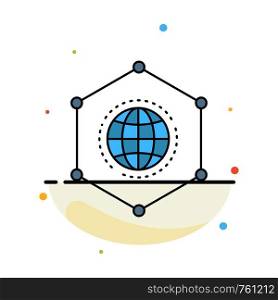 Network, Global, data, Connection, Business Flat Color Icon Vector