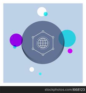 Network, Global, data, Connection, Business White Line Icon colorful Circle Background. Vector EPS10 Abstract Template background