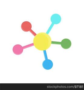 Network icon social vector connection media circle concept connect flat social web team symbol