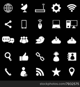 Network icons on black background, stock vector