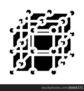 network molecular structure glyph icon vector. network molecular structure sign. isolated symbol illustration. network molecular structure glyph icon vector illustration