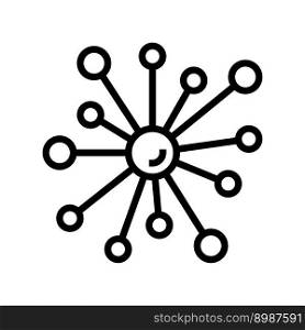 network molecular structure line icon vector. network molecular structure sign. isolated contour symbol black illustration. network molecular structure line icon vector illustration