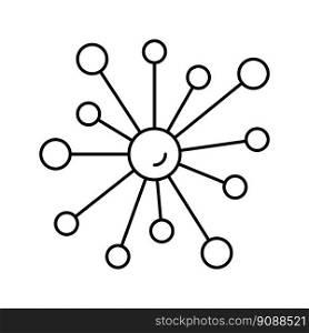 network molecular structure line icon vector. network molecular structure sign. isolated contour symbol black illustration. network molecular structure line icon vector illustration