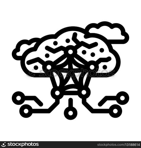 network nodes cloud computing line icon vector. network nodes cloud computing sign. isolated contour symbol black illustration. network nodes cloud computing line icon vector illustration