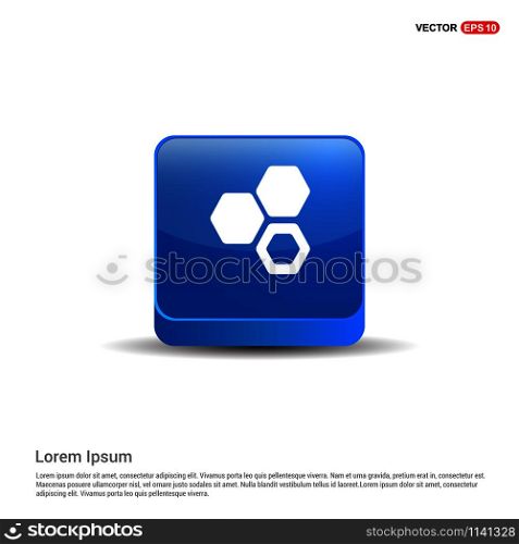 Network, share icon - 3d Blue Button.