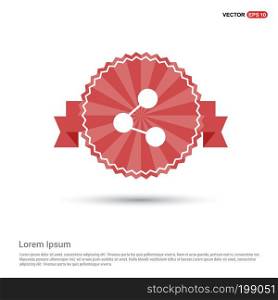 Network, share icon - Red Ribbon banner