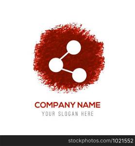 Network, share icon - Red WaterColor Circle Splash