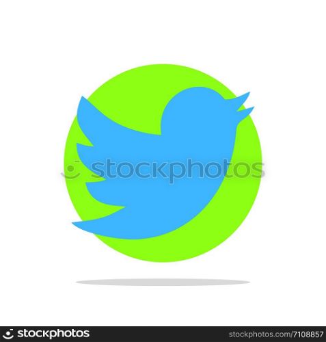 Network, Social, Twitter Abstract Circle Background Flat color Icon