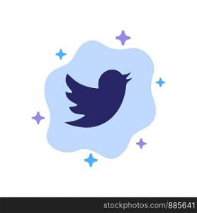 Network, Social, Twitter Blue Icon on Abstract Cloud Background
