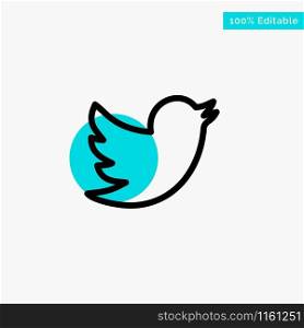 Network, Social, Twitter turquoise highlight circle point Vector icon