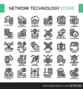 Network Technology , Thin Line and Pixel Perfect Icons