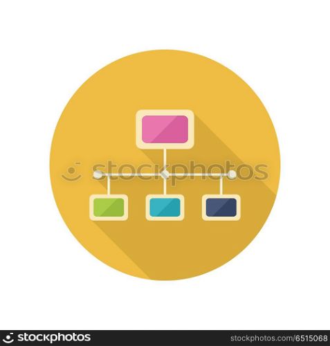 Network vector icon in flat style. Internet communication structure. Illustration for application button pictograms, infogpaphics elements, logo, web page design. Isolated on white background. Network Vector Icon in Flat Style Design. Network Vector Icon in Flat Style Design