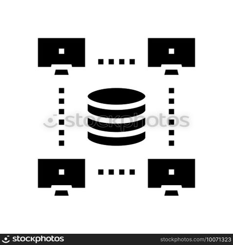network working digital processing glyph icon vector. network working digital processing sign. isolated contour symbol black illustration. network working digital processing glyph icon vector illustration