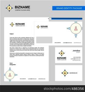 Networking Business Letterhead, Envelope and visiting Card Design vector template