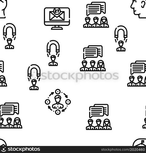 Networking Global Communication Vector Seamless Pattern Thin Line Illustration. Networking Global Communication Vector Seamless Pattern