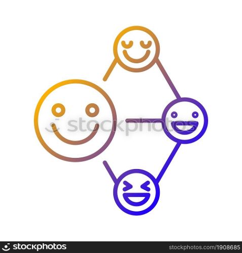 Networking talent gradient linear vector icon. Build relationship ability. Communication and cooperation aptitude. Thin line color symbol. Modern style pictogram. Vector isolated outline drawing. Networking talent gradient linear vector icon