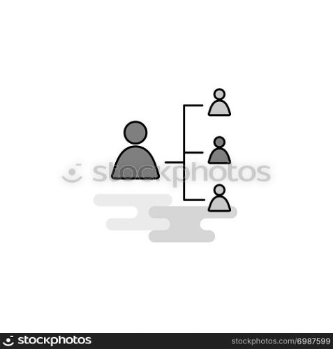 Networking Web Icon. Flat Line Filled Gray Icon Vector