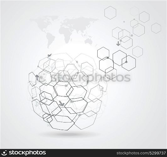 Networks -abstract globe symbol, internet and social network concept.
