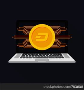 Networks - Business and Global Financial Connections, Cryptocurrency, Dash Trading, Online Banking and Money Transfer Concept Design. Vector stock illustration.