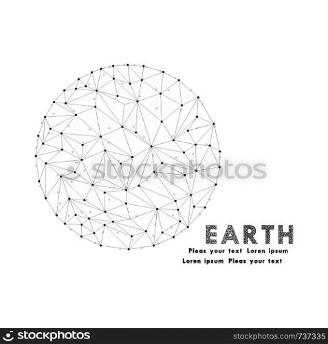 Networks - Globe Design. Earth polygonal, eps 10