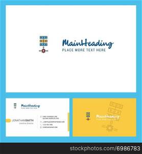 Networks setting Logo design with Tagline & Front and Back Busienss Card Template. Vector Creative Design