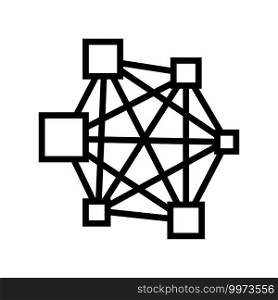 neural network line icon vector. neural network sign. isolated contour symbol black illustration. neural network line icon vector illustration