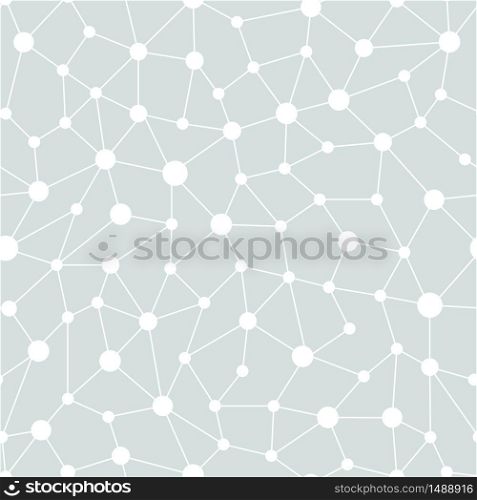 Neural network seamless pattern. Neural network of nodes and connections. Vector illustration on gray background. Neural network seamless pattern. Neural network of nodes and connections. Vector