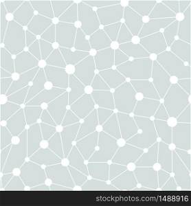 Neural network seamless pattern. Neural network of nodes and connections. Vector illustration on gray background. Neural network seamless pattern. Neural network of nodes and connections. Vector