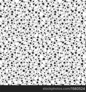 Neural network seamless pattern. Neural network of nodes and connections. Vector illustration on white background. Neural network seamless pattern. Neural network of nodes and connections. Vector