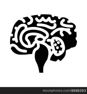 neurology brain glyph icon vector. neurology brain sign. isolated symbol illustration. neurology brain glyph icon vector illustration