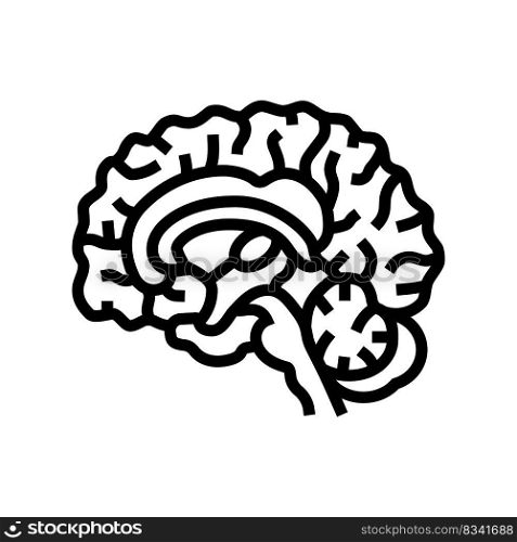 neurology brain line icon vector. neurology brain sign. isolated contour symbol black illustration. neurology brain line icon vector illustration