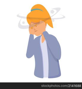 Neurology headache icon cartoon vector. Brain pain. Dizziness cold. Neurology headache icon cartoon vector. Brain pain
