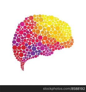 Neurology Logo Think idea concept. Bubbles Brain vector template design. 