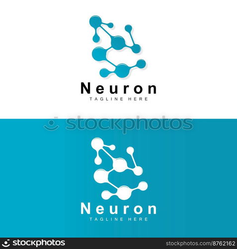 Neuron Logo Design Vector nerve cell illustration Molecular DNA health ...