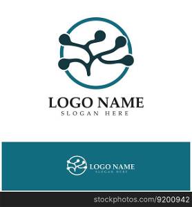 Neuron logo or nerve cell logo design,molecule logo illustration template icon with vector concept 