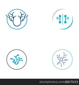 Neuron logo or nerve cell logo with vector concept.