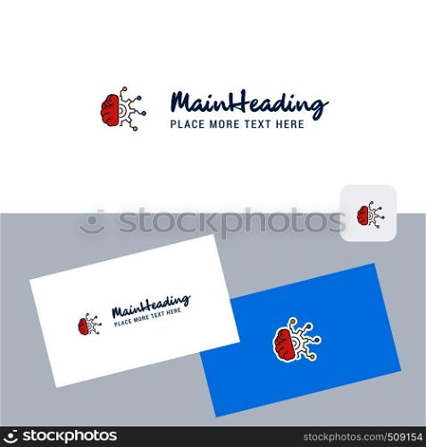 Neurons vector logotype with business card template. Elegant corporate identity. - Vector