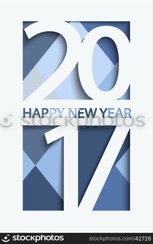 New 2017 year greeting card. Denim colours background, vector illustration.