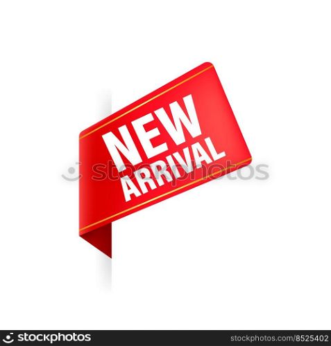 New arrival red label on white background. New collection. Vector illustration. New arrival red label on white background. New collection. Vector illustration.