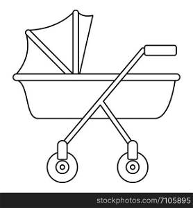 New baby carriage icon. Outline new baby carriage vector icon for web design isolated on white background. New baby carriage icon, outline style