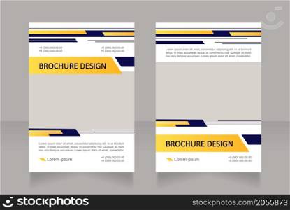 New bank division promotional blank brochure layout design. Vertical poster template set with empty copy space for text. Premade corporate reports collection. Editable flyer paper pages. New bank division promotional blank brochure layout design