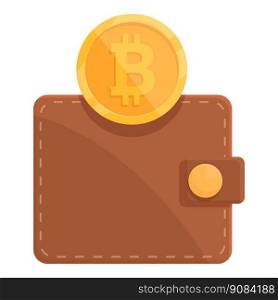 New bitcoin wallet icon cartoon vector. Crypto money. Pay app. New bitcoin wallet icon cartoon vector. Crypto money